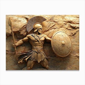 Spartan Warrior, 3D Ancient Greek Warrior Canvas Print