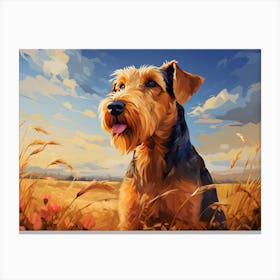 Countryside Airedale Canvas Print