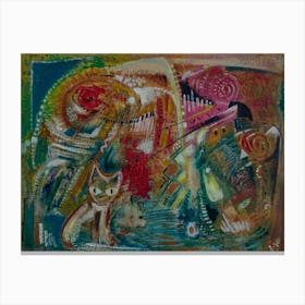 Wall Art with a Cat In The Garden Canvas Print