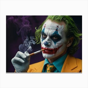 Joker Smoking A Cigarette Canvas Print