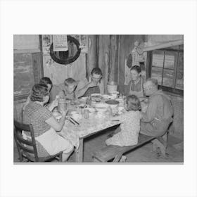 Sharecropper S Family At Midday Meal, Southeast Missouri Farms By Russell Lee Canvas Print