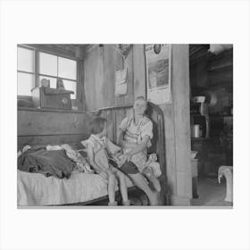Untitled Photo, Possibly Related To Mrs, Caudill And Her Daughter In Their Dugout, Pie Town, New Mexico, The Caudills Canvas Print