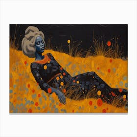 African Woman In The Field Canvas Print