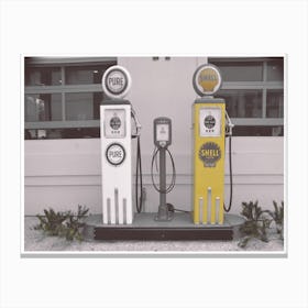 Vintage America Shell Yellow Gas Pumps Canvas Print