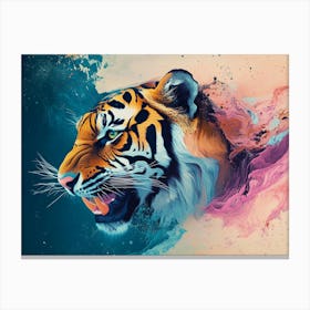 Tiger Animal Abstract Painting 1 Canvas Print