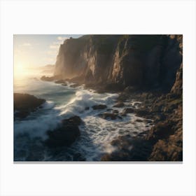 Sunrise Over Cliffs Canvas Print