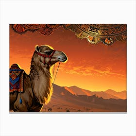 Camel In The Desert 19 Canvas Print