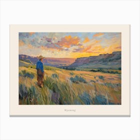 Western Sunset Landscapes Wyoming 4 Poster Canvas Print