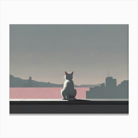 Cat On A Ledge Canvas Print