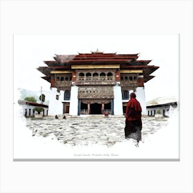 Gangte Goemba, Phobjikha Valley, Bhutan Canvas Print
