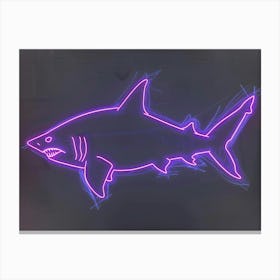 Neon Purple Bull Shark 1 Canvas Print