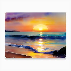 Sunset On The Beach 13 Canvas Print