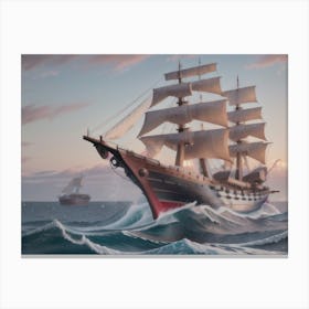 Sailing Ship In The Ocean Canvas Print