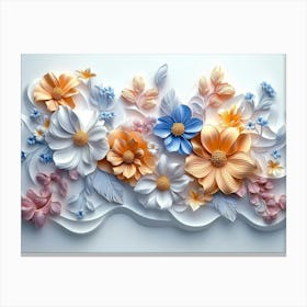 3d Flower Wall Art 4 Canvas Print