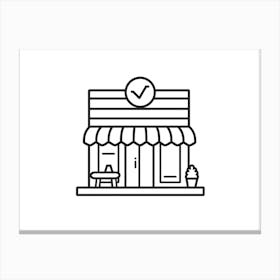 Shop Sign Vector Illustration 3 Canvas Print