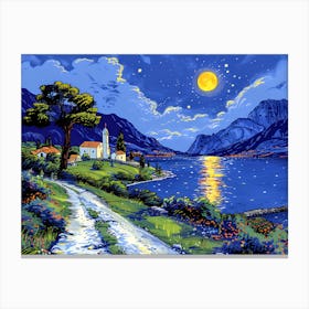 Moonlight At The Lake Canvas Print