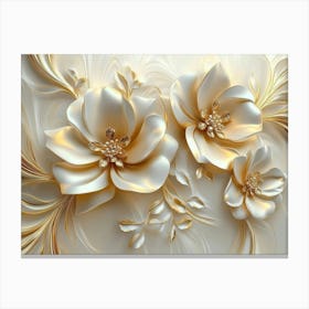 Gold Flowers 26 Canvas Print