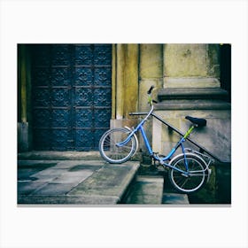 Bicycle & Church Door Canvas Print