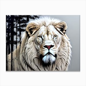 Lion In The Forest 58 Canvas Print