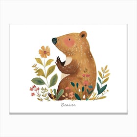 Little Floral Beaver 1 Poster Canvas Print
