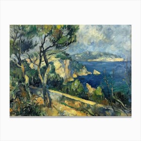Aqua Reflections Painting Inspired By Paul Cezanne Canvas Print