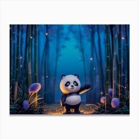 An Enigmatic Close Up Of A Bamboo Forest At Twilight Streaks Of Purple And Peach Painting The Scene Canvas Print