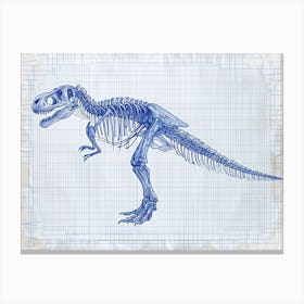 Giganotosaurus Dinosaur Skeleton Blueprint 2 Canvas Print