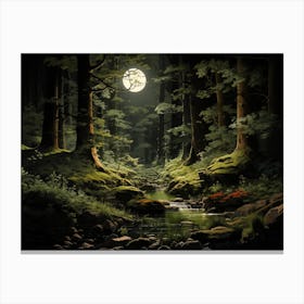 Full Moon In The Forest Canvas Print