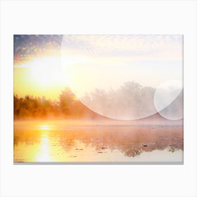 Sunrise Over A Lake Canvas Print