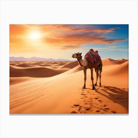 Camel In The Desert 18 Canvas Print