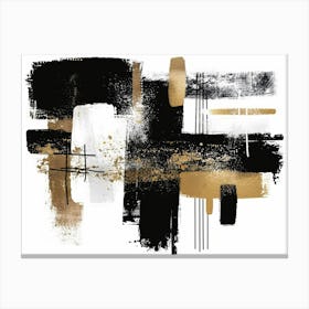 Abstract Black And Gold 6 Canvas Print