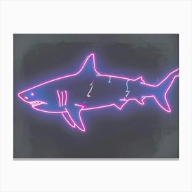 Pink Tiger Neon Shark 6 Canvas Print