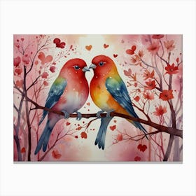 Two Birds In Love Canvas Print