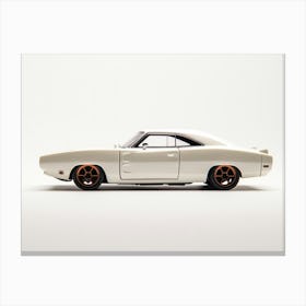 Toy Car 69 Dodge Charger Daytona White Canvas Print