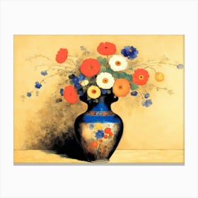 Flowers In A Blue Vase 2 Canvas Print