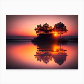 Sunset On A Small Island Canvas Print