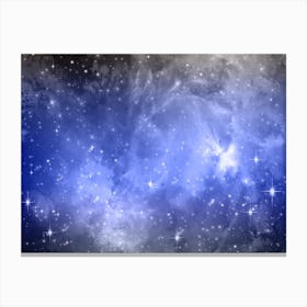 Sky Blue Black Galaxy Space Background Canvas Print