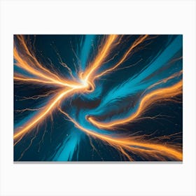 Abstract Image Of A Swirling Vortex With Orange And Blue Colors Canvas Print