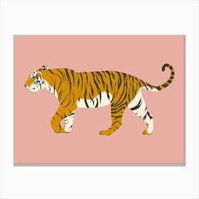 Waling Tiger - Pink Canvas Print