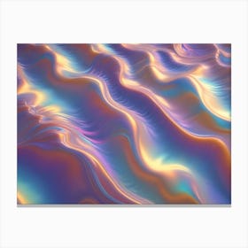 Abstract Background With Swirling, Iridescent Lines In Shades Of Blue, Pink, And Orange, Creating A Mesmerizing And Dynamic Effect Canvas Print