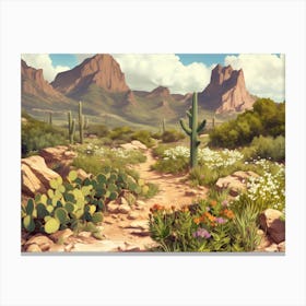 Arizona Cactus Desert Canvas Print