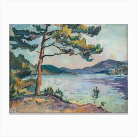 Seaside Colors Painting Inspired By Paul Cezanne Canvas Print