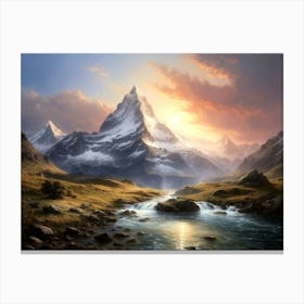 Sunrise On The Matterhorn 1 Canvas Print