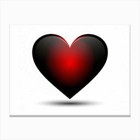 Glossy Black Heart With Red Glow Canvas Print