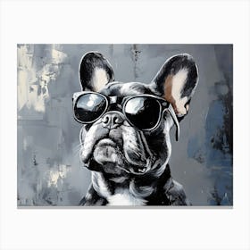 Frenchie Wearing Sunglasses 1 Canvas Print