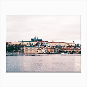 Prague From The Water Canvas Print