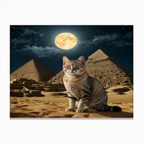 Cat In The Pyramids 1 Canvas Print