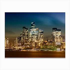 Striking NYC Skyline With Hudson Yards In The Evening Canvas Print