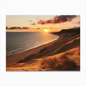 Sunset On Sand Dunes Canvas Print