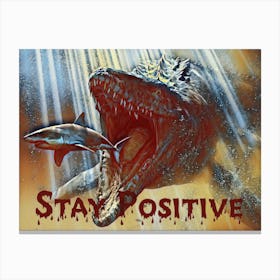 Shark Stay Positive Canvas Print